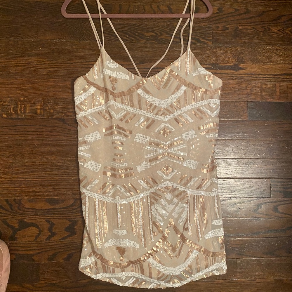 Show Me Your Mumu Tallulah Gold Sequin Dress